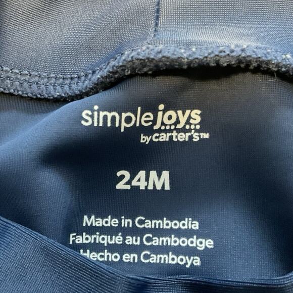 Simple Joys by Carter's Toddler Boys Shark Swimsuit Trunk Rashguard Set 2Y - Picture 3 of 8